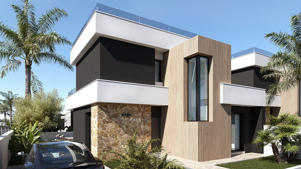 Zweigeschossige Villen mit 3 Schlafzimmern, 3 Bädern, Dachterrasse, Einbauküchen mit Elektrogeräten, Klimaanlage, Kfz-Stellplatz und Privatpool - 8