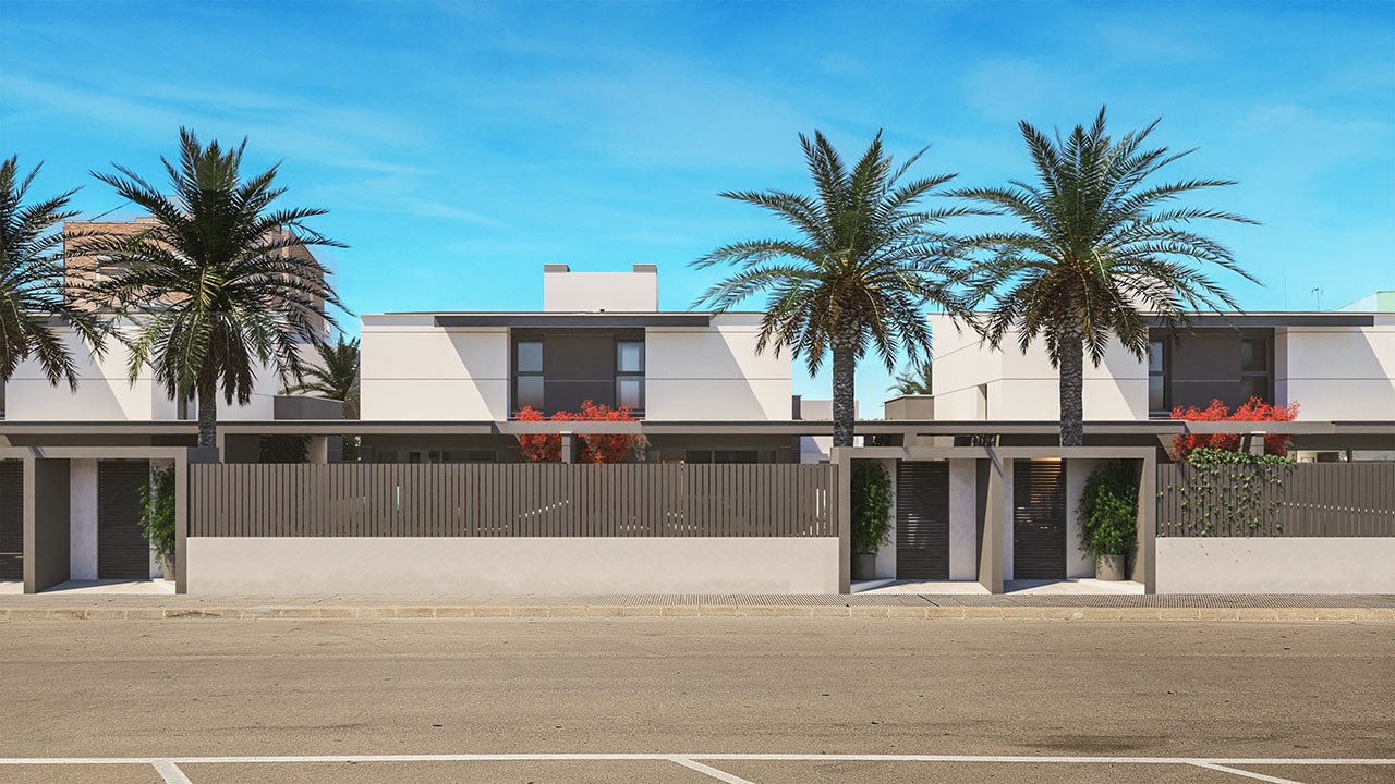 Doppelhaus-Villen mit 3 Schlafzimmern, 3 Bädern, Dachterrasse, Vorinstallation Klimaanlage und Privatpool nur 100 m vom Strand - 18