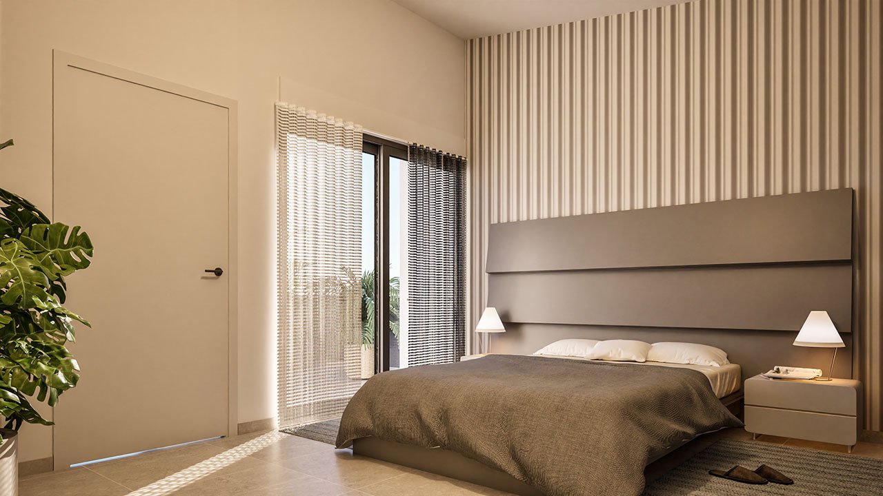 Doppelhaus-Villen mit 3 Schlafzimmern, 3 Bädern, Dachterrasse, Vorinstallation Klimaanlage und Privatpool nur 100 m vom Strand - 15