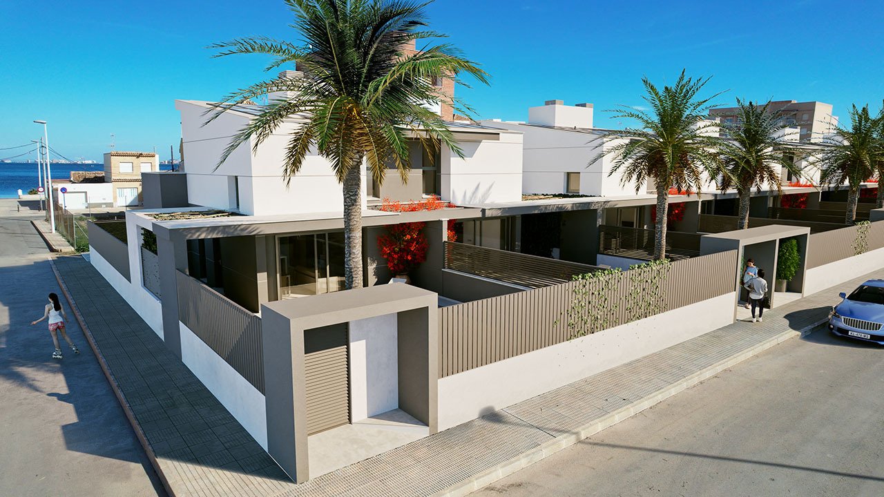 Doppelhaus-Villen mit 3 Schlafzimmern, 3 Bädern, Dachterrasse, Vorinstallation Klimaanlage und Privatpool nur 100 m vom Strand - 20