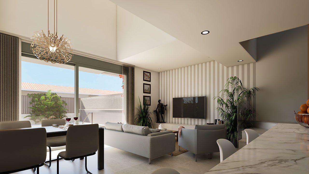 Doppelhaus-Villen mit 3 Schlafzimmern, 3 Bädern, Dachterrasse, Vorinstallation Klimaanlage und Privatpool nur 100 m vom Strand - 5