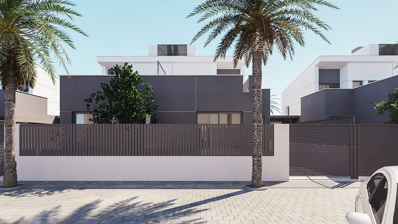 Doppelhaus-Villen mit 3 Schlafzimmern, 3 Bädern, Dachterrasse, Vorinstallation Klimaanlage und Privatpool nur 100 m vom Strand - 17