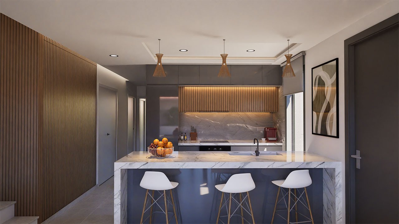 Doppelhaus-Villen mit 3 Schlafzimmern, 3 Bädern, Dachterrasse, Vorinstallation Klimaanlage und Privatpool nur 100 m vom Strand - 7
