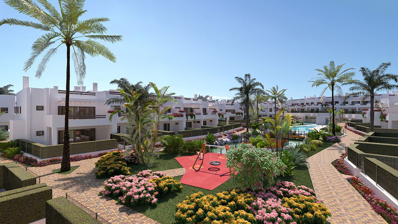 Obergeschoss-Wohnungen mit 3 Schlafzimmern, 1 Bädern, Dachterrasse, Tiefgaragenstellplatz und Gemeinschaftspool in erster Linie am Strand - 6
