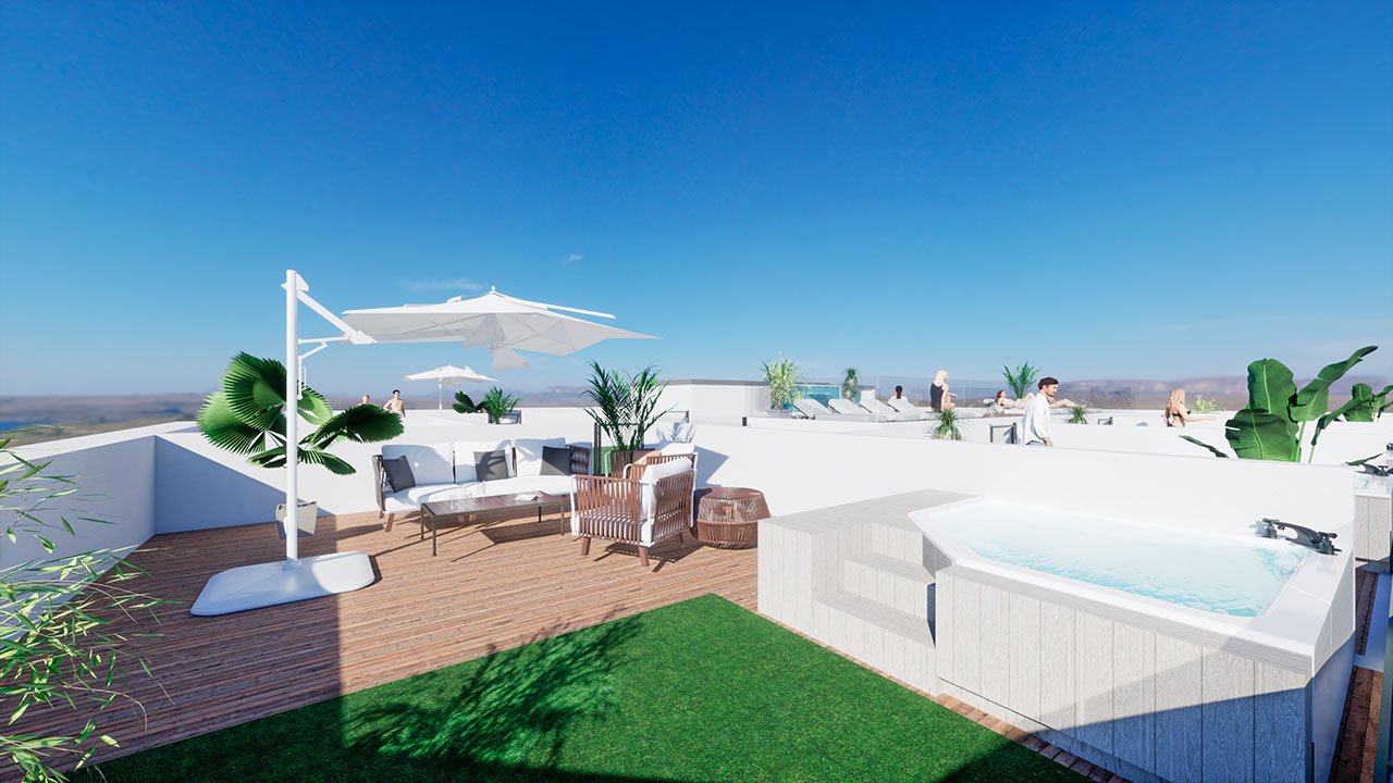 Penthouse-Wohnungen mit 2 Schlafzimmern, 2 Bädern, Dachterrasse und Gemeinschaftspool nur ca. 250 m vom Strand von Los Locos - 9