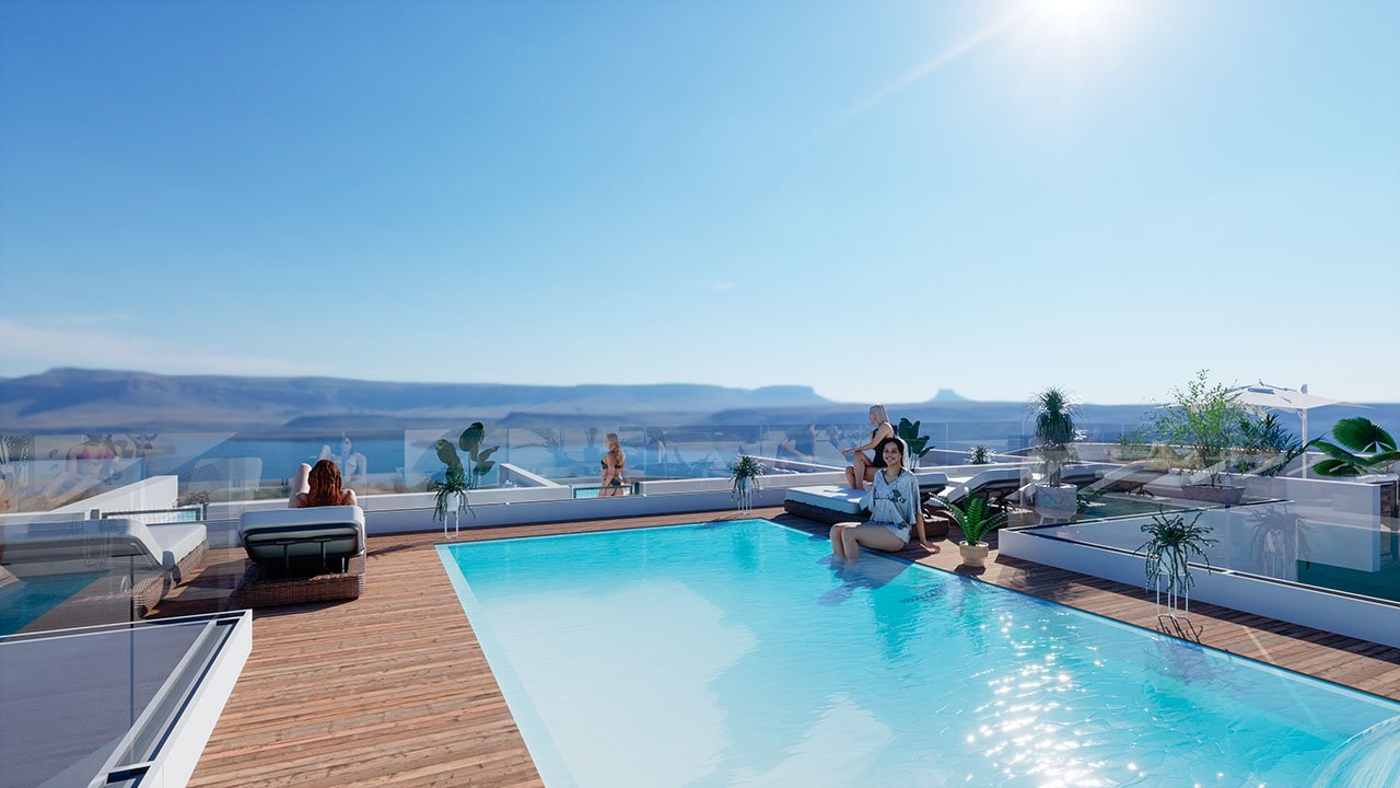 Penthouse-Wohnungen mit 2 Schlafzimmern, 2 Bädern, Dachterrasse und Gemeinschaftspool nur ca. 250 m vom Strand von Los Locos - 6