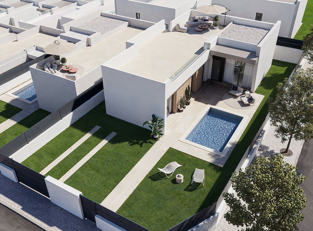 Villen mit 3 Schlafzimmern, 2 Bädern, Dachterrasse, Vorinstallation Klimaanlage, Kfz-Stellplatz und optionalem Privatpool - 8