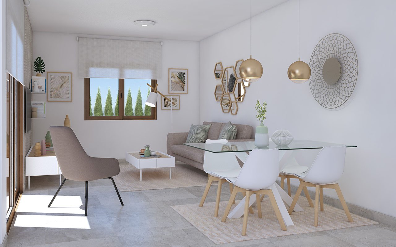 Doppelhaushälften mit 2 Schlafzimmern, 2 Bädern, Keller, Dachterrasse mit Meerblick und optionalem Privatpool nur 400 m vom Strand - 5