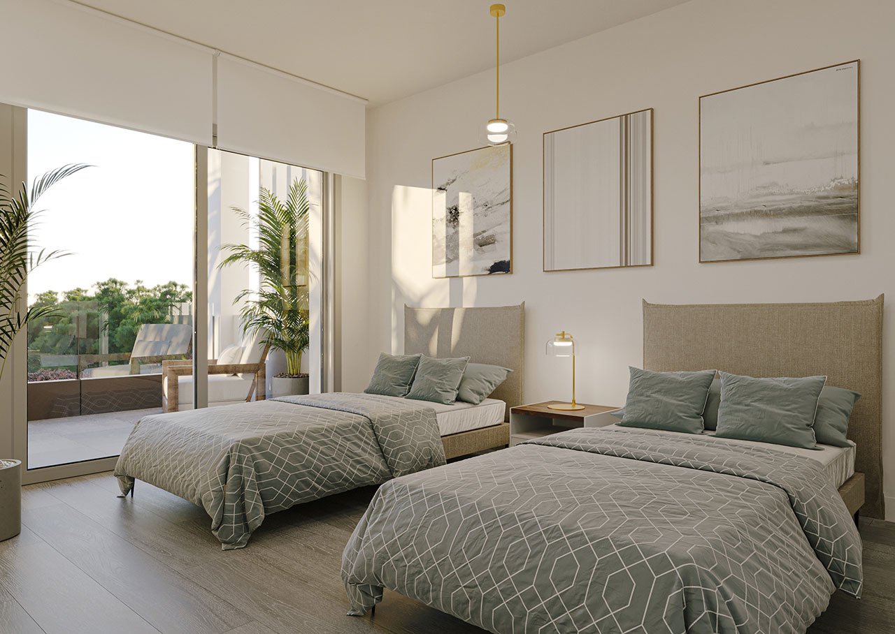 Maisonette-Wohnungen mit 3 Schlafzimmern, 2 Bädern, Gäste-WC, Fußbodenheizung in Bädern, Klimaanlage und Gemeinschaftspool nur 300 m vom Strand - 7