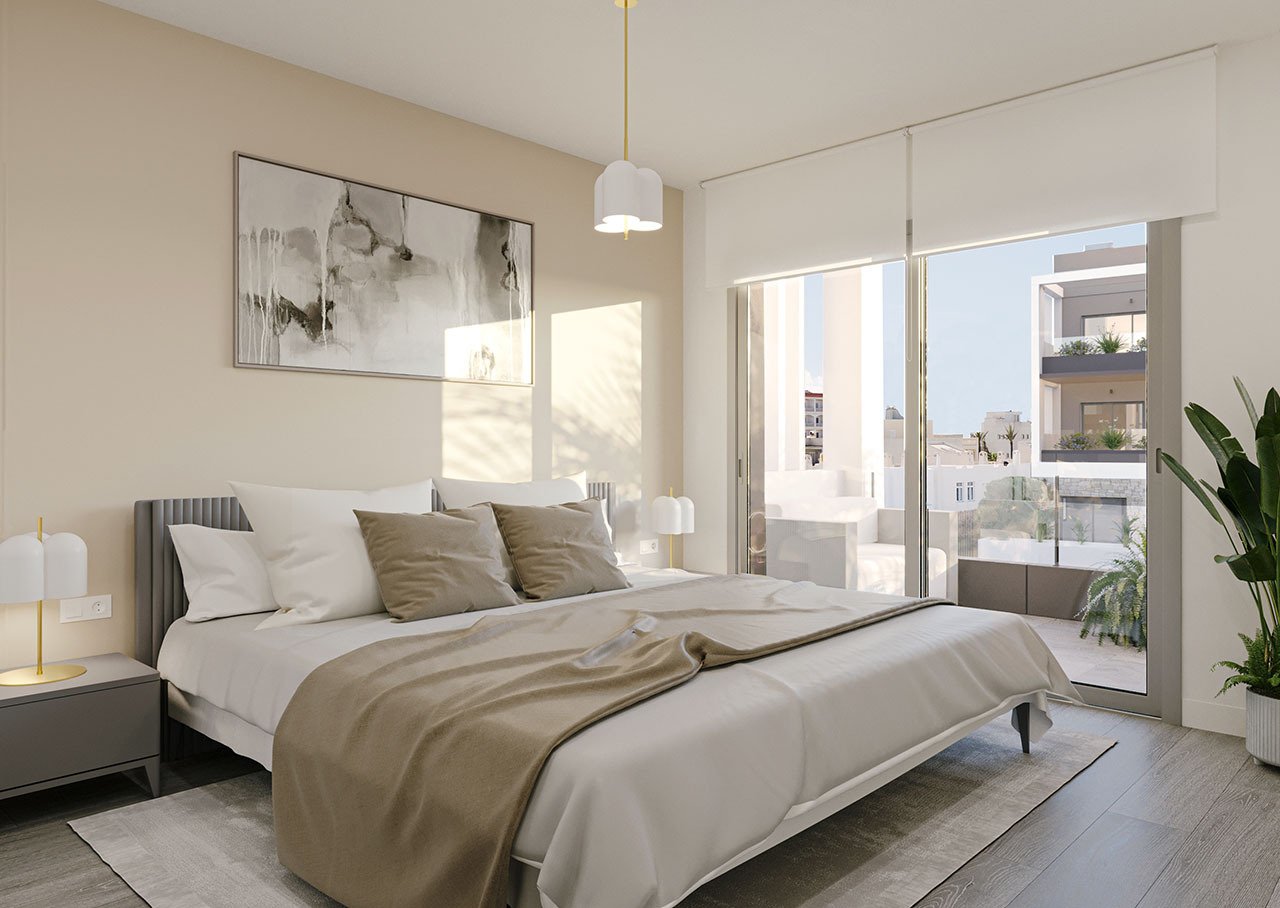 Maisonette-Wohnungen mit 3 Schlafzimmern, 2 Bädern, Gäste-WC, Fußbodenheizung in Bädern, Klimaanlage und Gemeinschaftspool nur 300 m vom Strand - 6