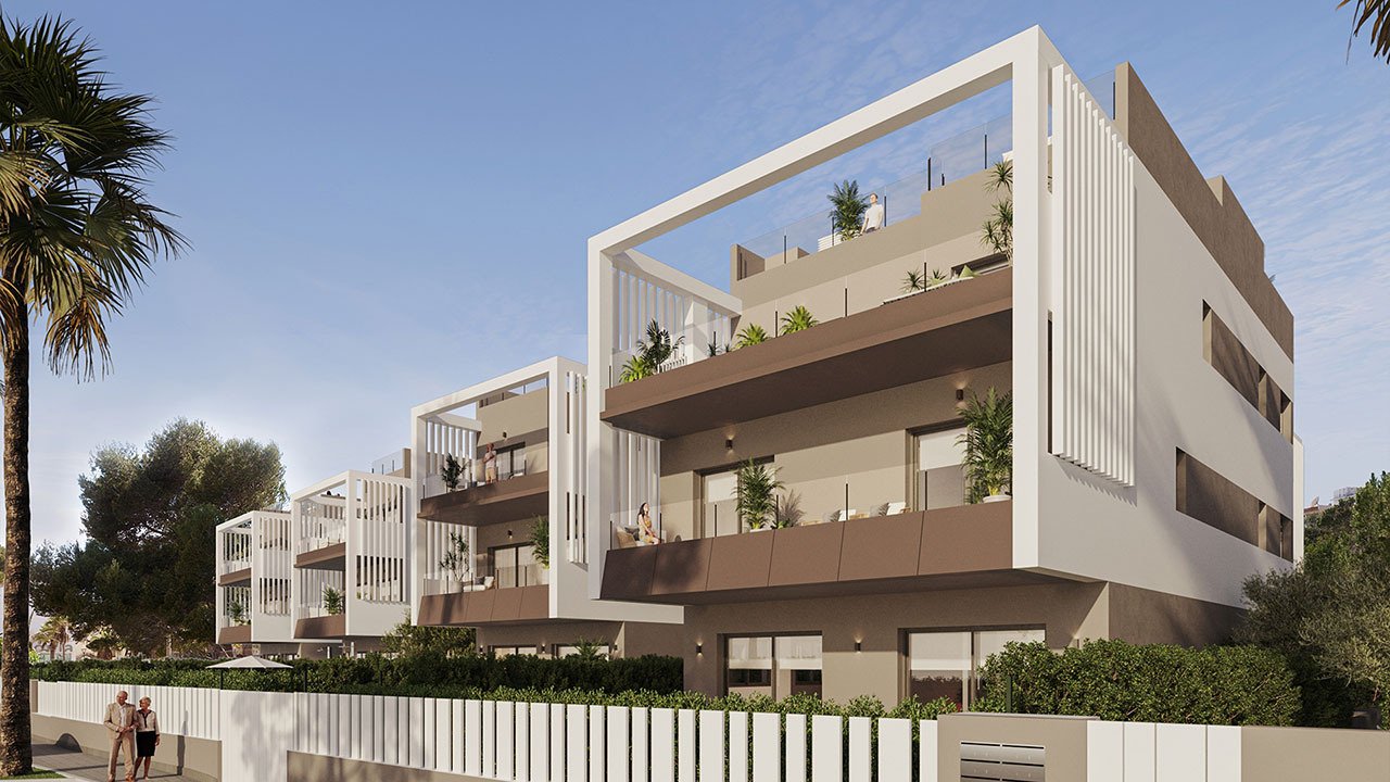 Maisonette-Wohnungen mit 3 Schlafzimmern, 2 Bädern, Gäste-WC, Fußbodenheizung in Bädern, Klimaanlage und Gemeinschaftspool nur 300 m vom Strand - 3