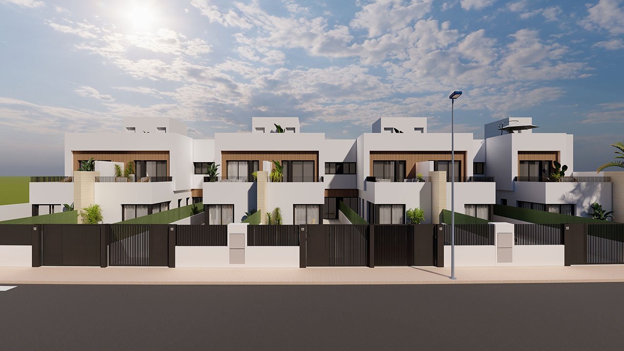 Reihenhaus-Villen mit 3 Schlafzimmern, 3 Bädern, Dachterrasse, Küchen mit Elektrogeräten, Privatpool und Kfz-Stellplatz nur 1,3 km vom Strand - 14