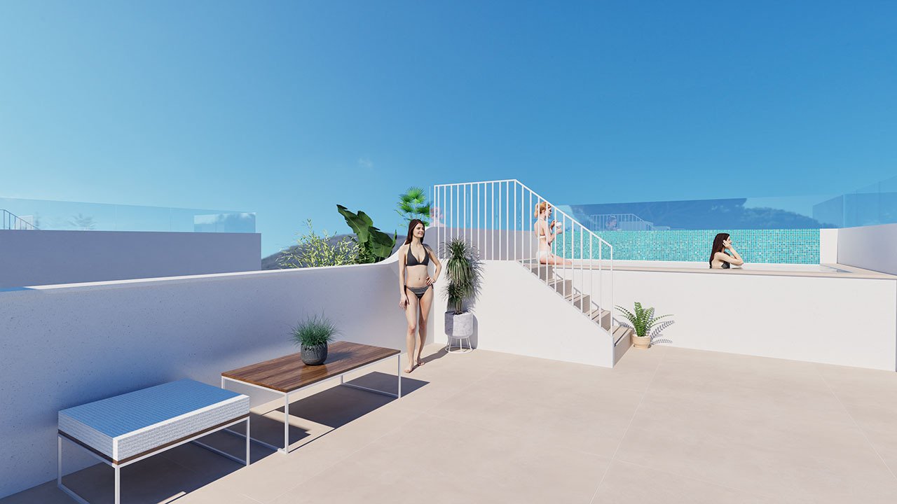 Obergeschoss-Wohnungen mit 2 Schlafzimmern, 2 Bädern, Dachterrasse, Tiefgaragenstellplatz und Gemeinschaftspool nur 200 m vom Strand - 10