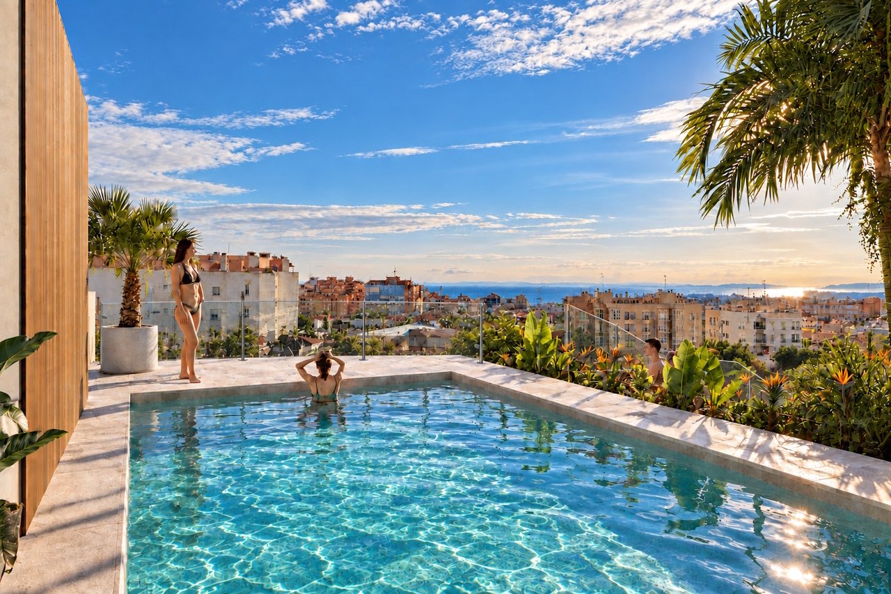 Appartements mit 3 Schlafzimmern, 2 Bädern, Vorinstallation Klimaanlage und Gemeinschaftspool nur 1 km vom Strand - 1