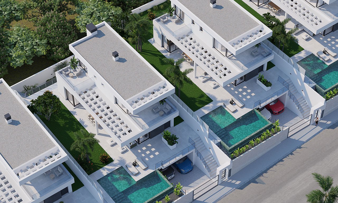 Exklusive Villen mit 3 Schlafzimmern, 3 Bädern, Privatpool, Keller/Garage und Meerblick - 21