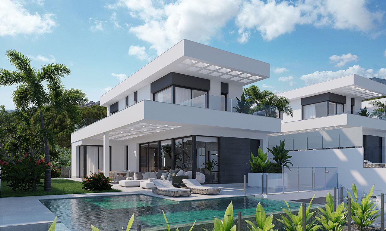 Exklusive Villen mit 3 Schlafzimmern, 3 Bädern, Privatpool, Keller/Garage und Meerblick - 2