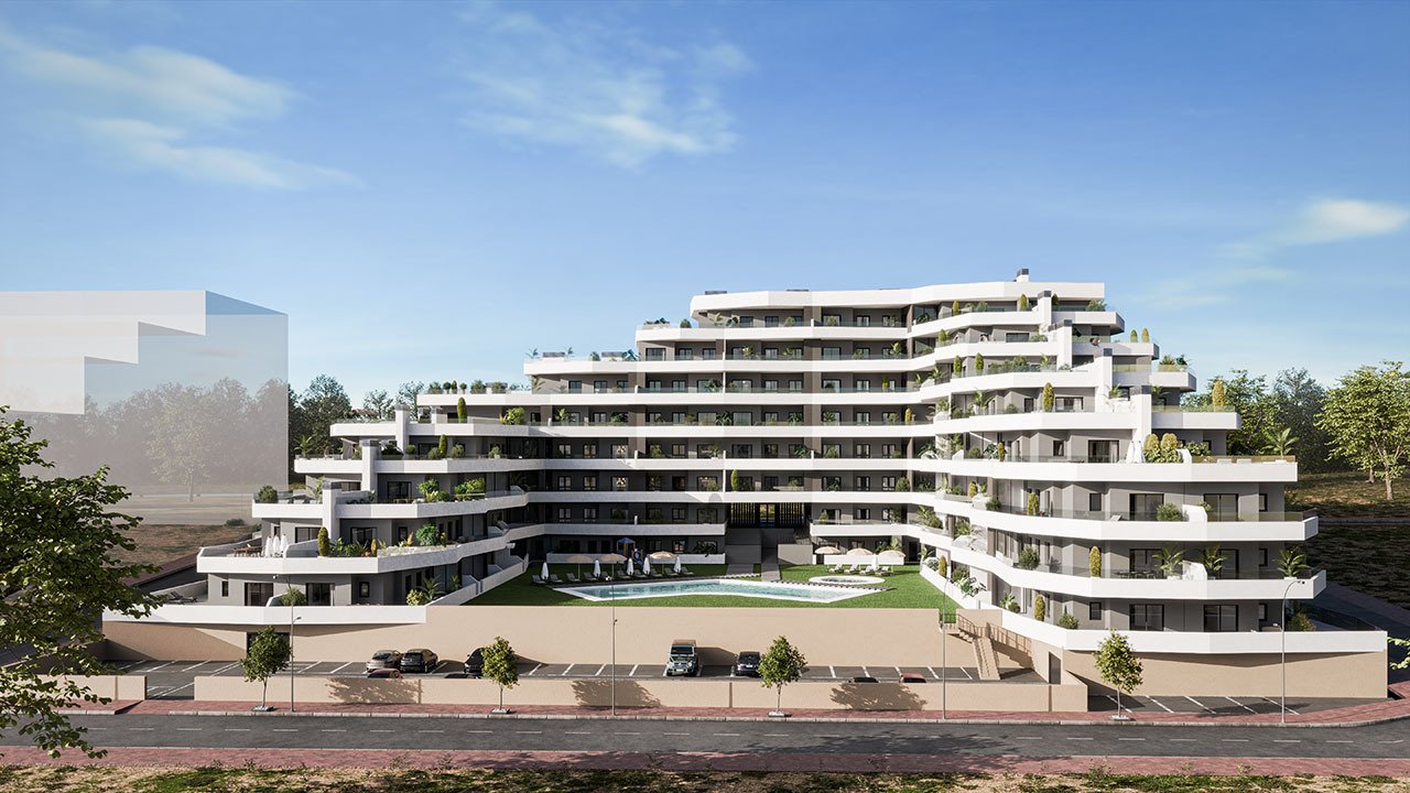 Moderne Wohnungen mit 3 Schlafzimmern, 2 Badezimmern, großer Terrasse, Kfz-Stellplatz und Gemeinschaftspool - 1