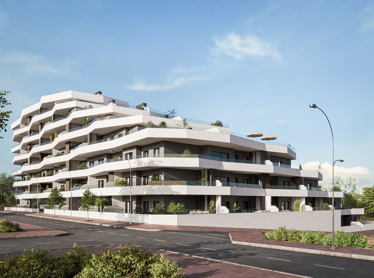 Moderne Wohnungen mit 3 Schlafzimmern, 2 Badezimmern, großer Terrasse, Kfz-Stellplatz und Gemeinschaftspool - 5